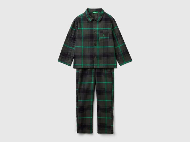 Benetton, Pyjama Tartan En Flanelle, taille 2XL, Vert Foncé, Enfants - United Colors of Benetton - Modalova