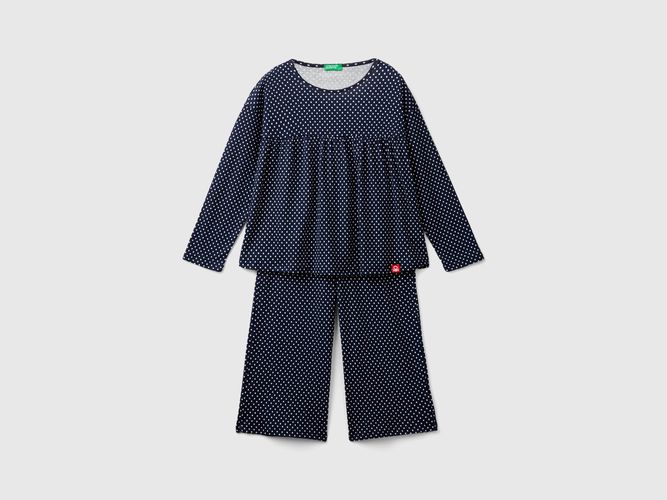 Benetton, Pyjama Ample À Pois En Coton Bio, taille 18-24, Bleu Foncé, Enfants - United Colors of Benetton - Modalova