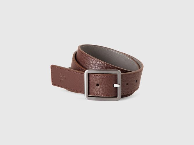 Benetton, Ceinture Réversible En Tissu Enduit, taille, Marron Foncé - United Colors of Benetton - Modalova