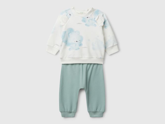 Benetton, Ensemble Sweat-shirt Imprimé, taille 0-1, Bleu Ciel, Enfants - United Colors of Benetton - Modalova