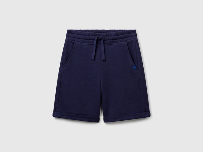 Benetton, Bermuda En Molleton Pur Coton, taille 2XL, Bleu Foncé, Enfants - United Colors of Benetton - Modalova