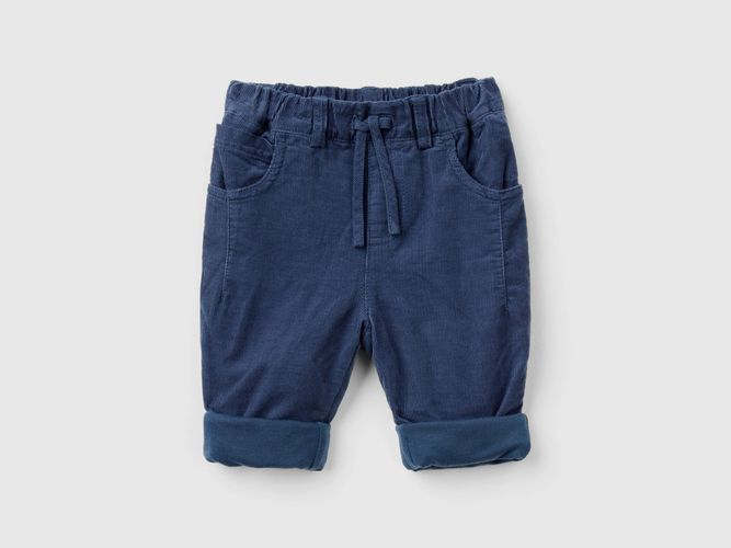 Benetton, Pantalon En Velours À Cordon De Serrage, taille 1-3, Bleu Foncé, Enfants - United Colors of Benetton - Modalova