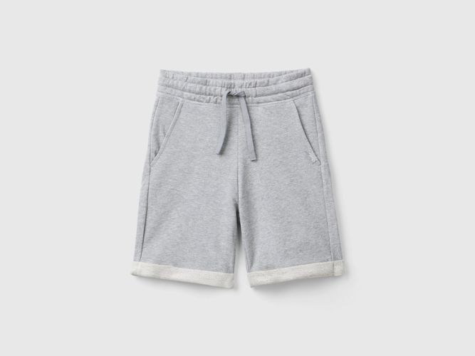Benetton, Bermuda En Molleton Pur Coton, taille 2XL, Gris Clair, Enfants - United Colors of Benetton - Modalova