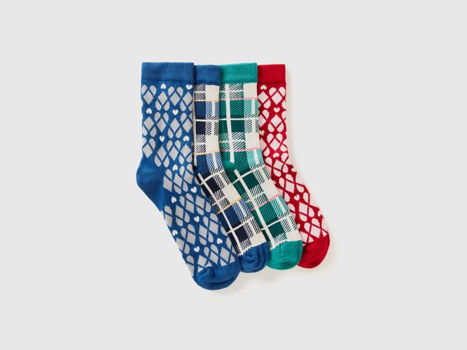 Benetton, Quatre Paires De Chaussettes À Motif, taille 1-2, Multicolore, Enfants - United Colors of Benetton - Modalova