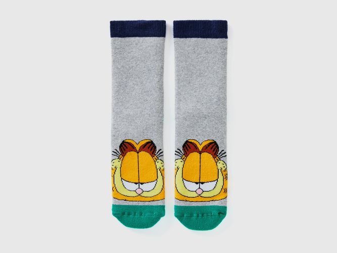 Benetton, Chaussettes Antidérapantes Garfield 2024 By Paws, Inc., taille 1-2, Gris Clair, Enfants - United Colors of Benetton - Modalova