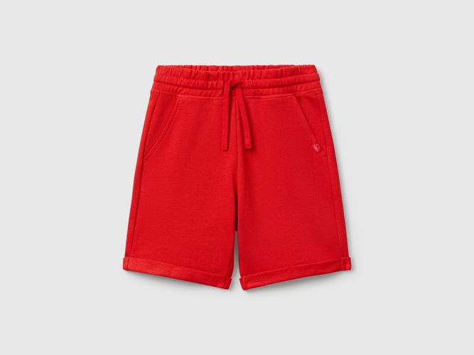 Benetton, Bermuda En Molleton Pur Coton, taille 2XL, Rouge, Enfants - United Colors of Benetton - Modalova