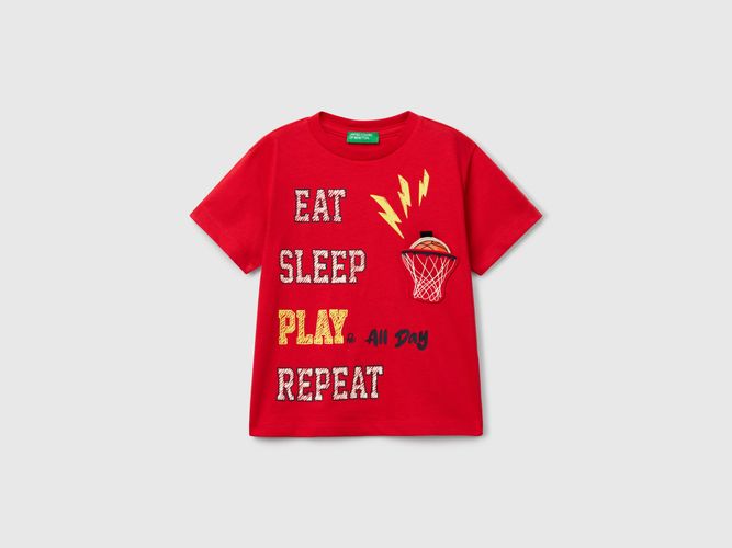 Benetton, T-shirt Avec Application, taille 12-18, Rouge, Enfants - United Colors of Benetton - Modalova