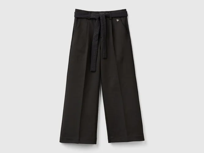 Benetton, Pantalon Élégant Avec Ceinture, taille 2XL, Noir, Enfants - United Colors of Benetton - Modalova