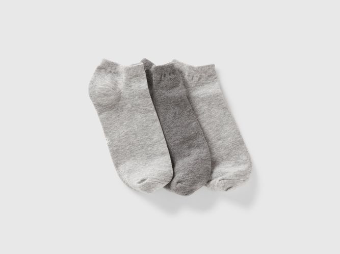Benetton, Trois Paires De Chaussettes Courtes, taille 43-46, Gris - United Colors of Benetton - Modalova