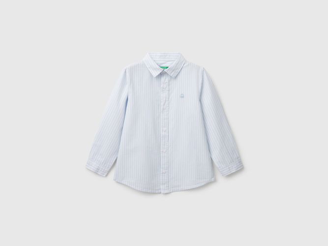 Benetton, Chemise À Rayures En Pur Coton, taille 12-18, Bleu Ciel, Enfants - United Colors of Benetton - Modalova