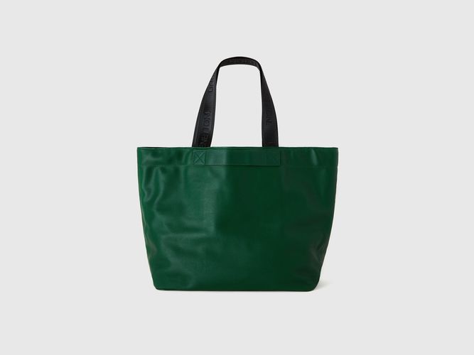 Benetton, Tote Bag Reversibile, taglia U, Verde Scuro, Donna - United Colors of Benetton - Modalova