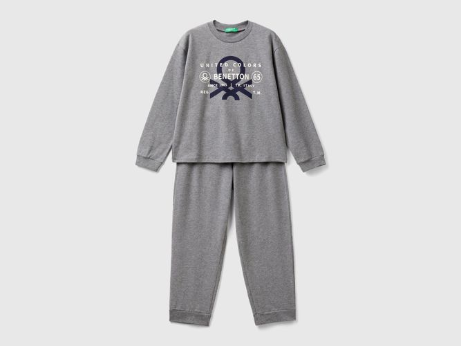 Benetton, Pyjama En Coton Stretch, taille 18-24, Gris Foncé, Enfants - United Colors of Benetton - Modalova