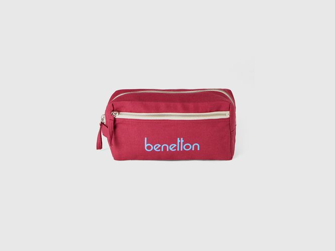 Benetton, Beauty Case Bordeaux In Puro Cotone, taglia U, Bordeaux, Donna - United Colors of Benetton - Modalova