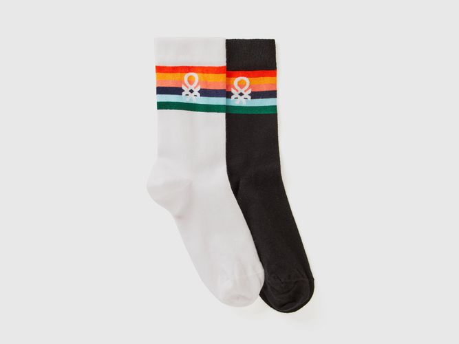 Benetton, Deux Paires De Chaussettes Hautes À Logos, taille 36-41, Multicolore - United Colors of Benetton - Modalova