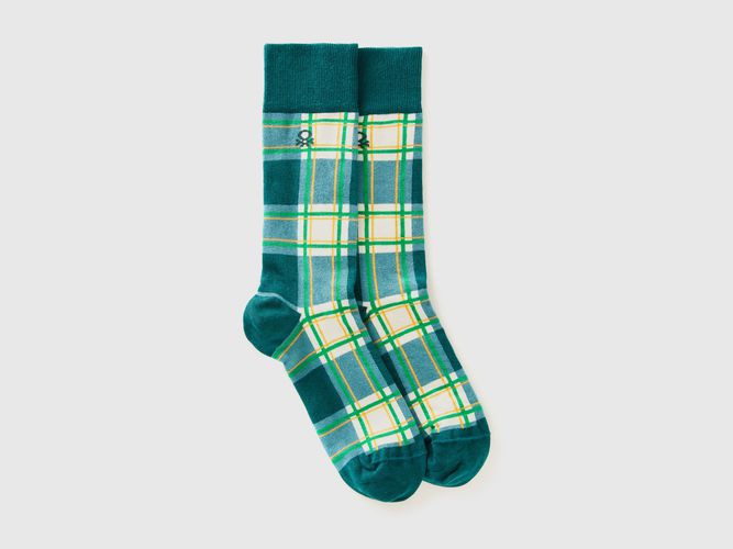 Benetton, Chaussettes Longues Vertes Tartan, taille 36-41, Vert - United Colors of Benetton - Modalova