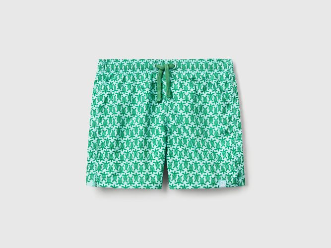 Benetton, Short De Bain En Nylon À Motifs, taille 18-24, Vert, Enfants - United Colors of Benetton - Modalova