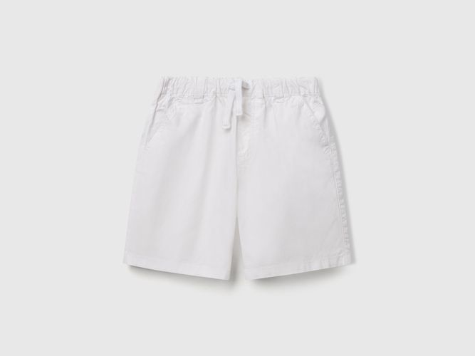 Benetton, Short 100% Coton Avec Cordon De Serrage, taille 12-18, Blanc, Enfants - United Colors of Benetton - Modalova