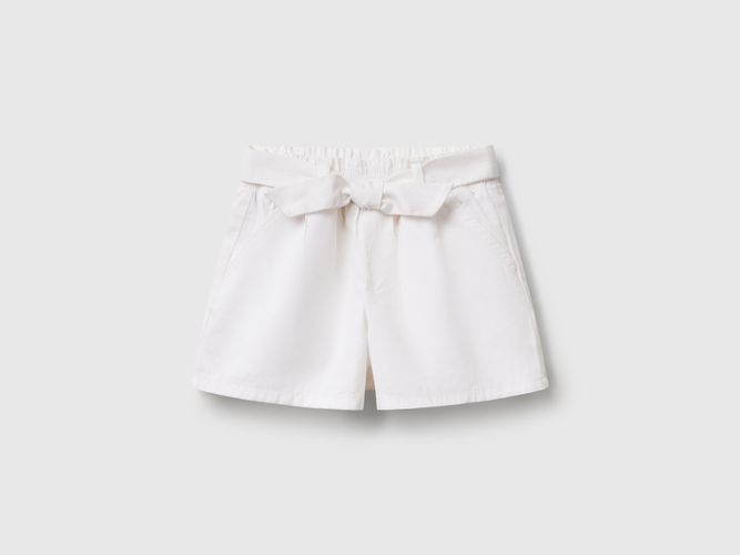 Benetton, Pantalon Court Avec Ceinture, taille 12-18, Blanc, Enfants - United Colors of Benetton - Modalova