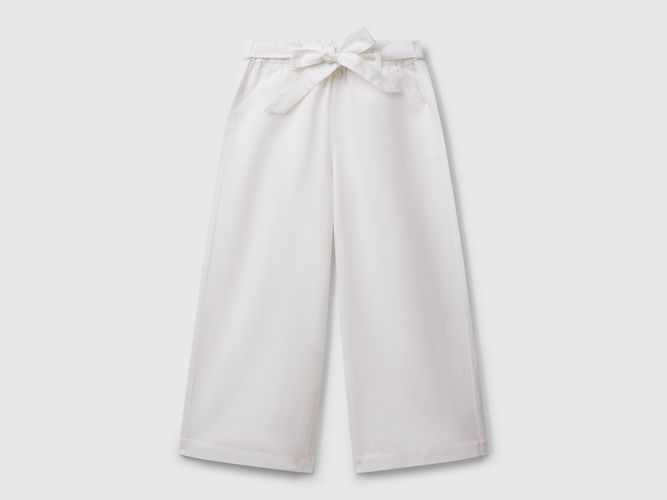 Benetton, Pantalon Avec Ceinture, taille 2XL, Blanc, Enfants - United Colors of Benetton - Modalova