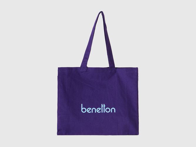 Benetton, Tote Bag In Pure Cotton, taille OS, Bleu - United Colors of Benetton - Modalova