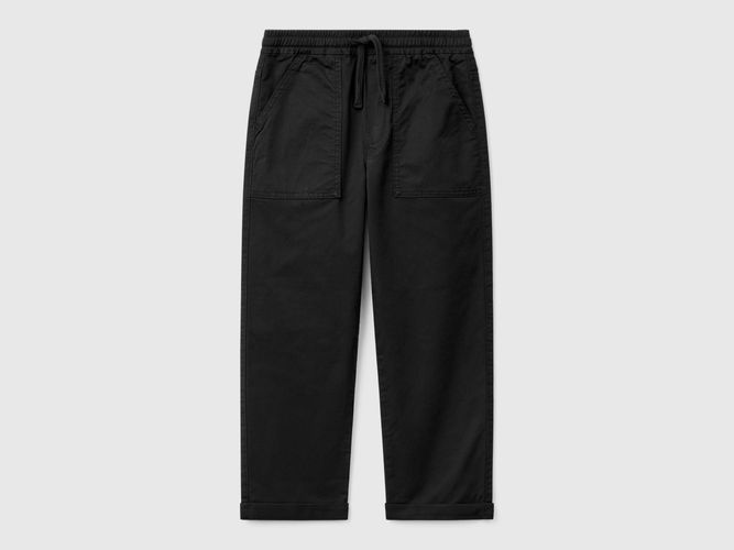 Benetton, Pantalon De Jogging En Coton Extensible Avec Cordon De Serrage, taille 3XL, Noir, Enfants - United Colors of Benetton - Modalova