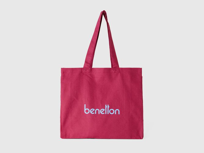 Benetton, Tote Bag In Pure Cotton, taille OS, Bordeaux - United Colors of Benetton - Modalova