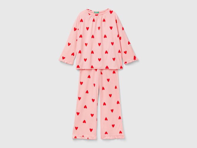 Benetton, Pyjama Long Avec Imprimé Caurs, taille 18-24, Rose, Enfants - United Colors of Benetton - Modalova