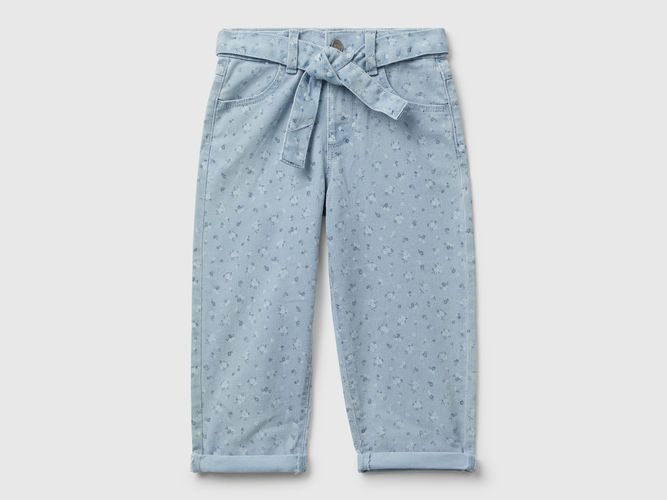 Benetton, Jean Fleuri Avec Ceinture, taille 12-18, Bleu Clair, Enfants - United Colors of Benetton - Modalova