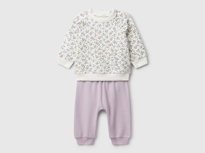Benetton, Ensemble Sweat-shirt Imprimé, taille 0-1, Lilas, Enfants - United Colors of Benetton - Modalova