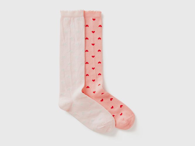 Benetton, Deux Paires De Chaussettes Roses À Motif Caurs, taille 1-2, Multicolore, Enfants - United Colors of Benetton - Modalova