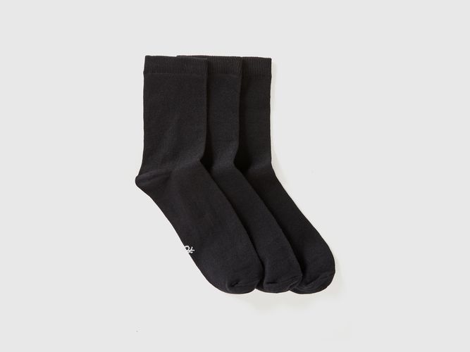 Benetton, Lot De Chaussettes Hautes En Coton Bio Stretch Mélangé, taille 43-46, Noir - United Colors of Benetton - Modalova