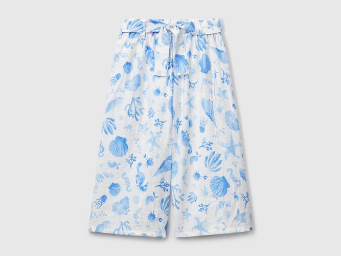 Benetton, Pantalon Palazzo À Imprimé Marin, taille 12-18, Bleu Clair, Enfants - United Colors of Benetton - Modalova