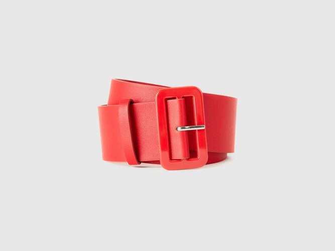 Benetton, Ceinture Taille Haute En Tissu Enduit, taille L, Rouge - United Colors of Benetton - Modalova