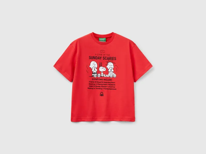 Benetton, T-shirt À Manches Courtes Snoopy peanuts, taille 2XL, Rouge, Enfants - United Colors of Benetton - Modalova