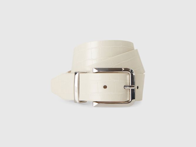 Benetton, Ceinture À Imprimé Crocodile, taille, Crème - United Colors of Benetton - Modalova