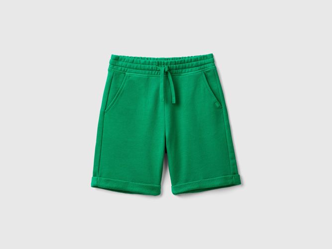 Benetton, Bermuda En Molleton De Pur Coton, taille 2XL, Vert, Enfants - United Colors of Benetton - Modalova