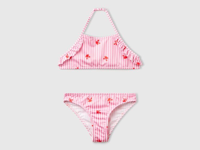 Benetton, Bikini De Plage Rayé Avec Crabes, taille 2XL, Rose, Enfants - United Colors of Benetton - Modalova