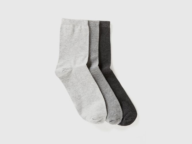 Benetton, Lot De Chaussettes Hautes En Coton Bio Stretch Mélangé, taille 43-46, Gris - United Colors of Benetton - Modalova