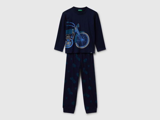 Benetton, Pyjama Avec Imprimé Vélo, taille 18-24, Bleu Foncé, Enfants - United Colors of Benetton - Modalova