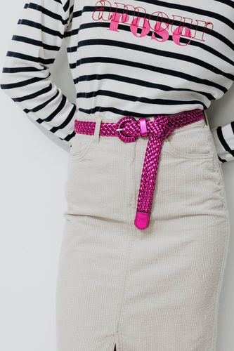 Ceinture tressée fuchsia L - Promod - Modalova