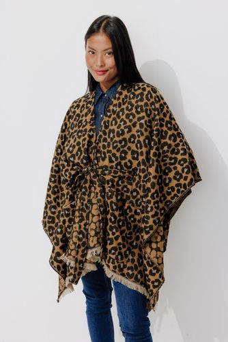 Poncho oversize léopard Imprimé camel - Promod - Modalova