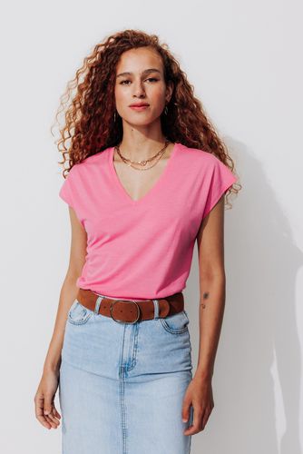 Promod T-shirt col V Femme Rose - Promod - Modalova