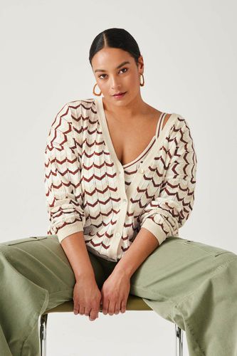 Cardigan rayé irisé Imprimé S - Promod - Modalova