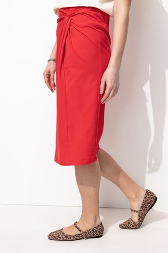 Jupe midi en coton Rouge XS - Promod - Modalova