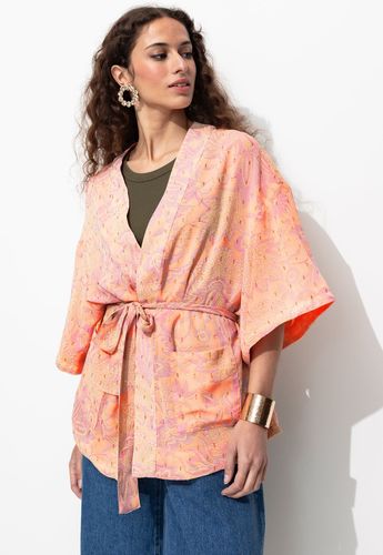 Veste kimono imprimée Orange Unique - Promod - Modalova