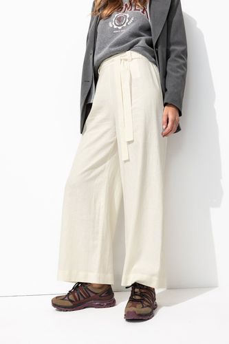 Pantalon large en lin mélangé Ecru 36 - Promod - Modalova