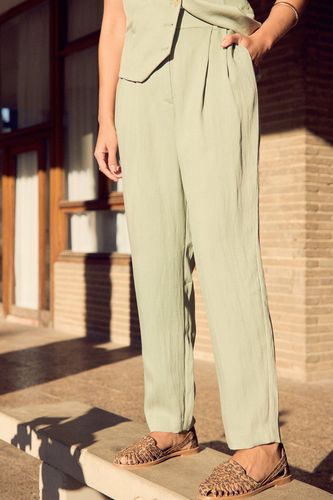 Pantalon à pinces taille haute Vert - Promod - Modalova