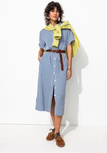 Robe-chemise mi-longue Rayé écru 34 - Promod - Modalova