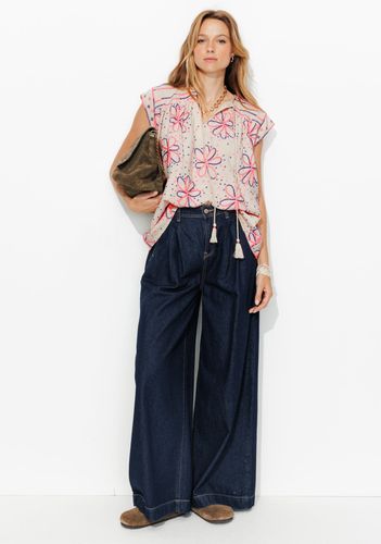 Blouse brodée fluo Imprimé écru - Promod - Modalova