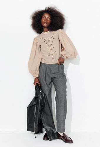 Promod Blouse brodée Femme Ecru 38 - Promod - Modalova